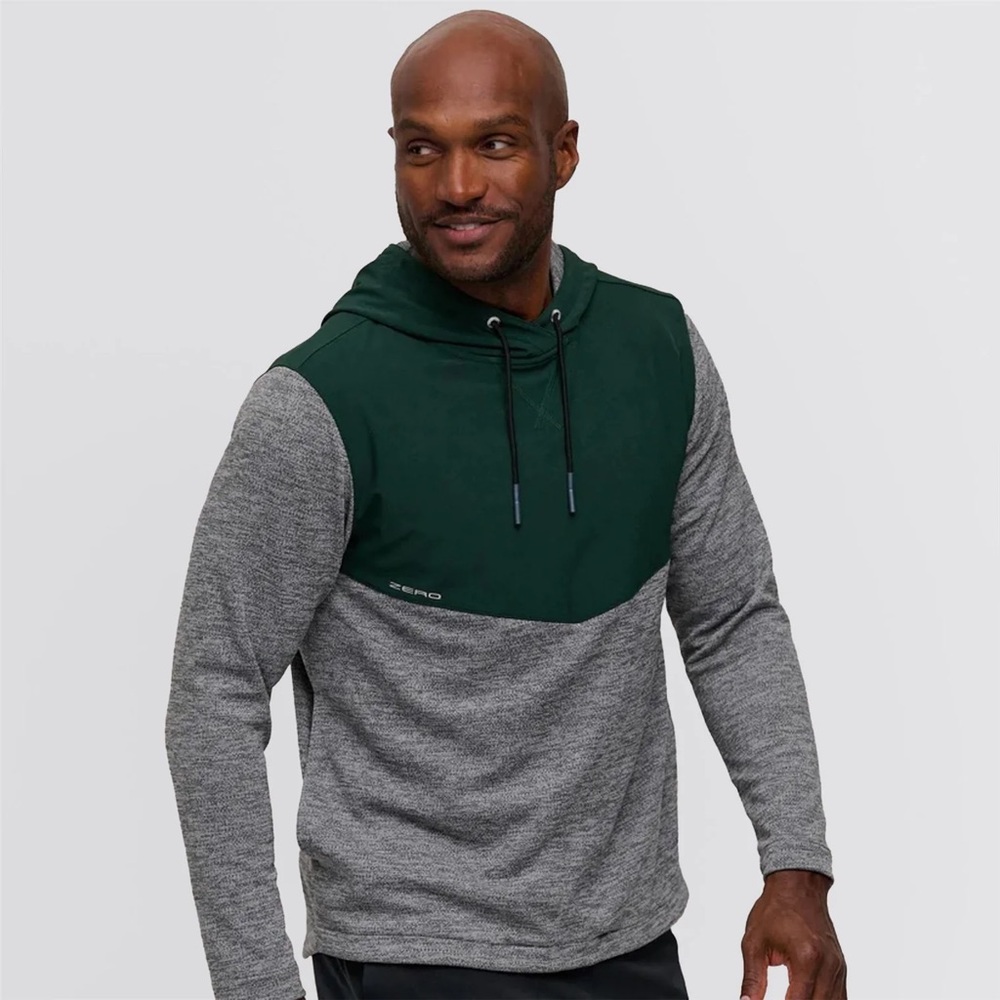 NWT Zero Restrictions Men's Golf Green & Gray Lightweight Jacket with Hood - M